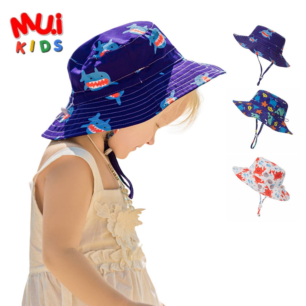 muikids หมวกปีกกว้าง หมวกเด็ก หมวกกันแดด หมวกเด็กหญิงเด็กชาย