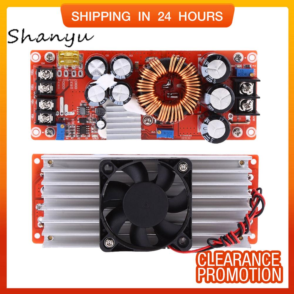 Shanyu 1500W 30A DC-DC Boost Converter Step-up Power Supply Module In 10~60V Out 12~90V - intl