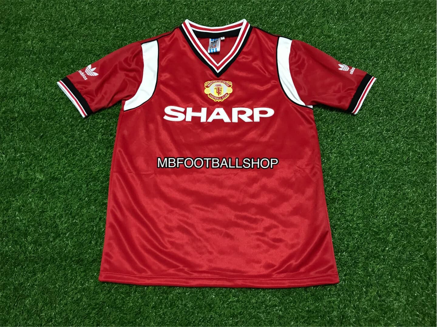 Manchester utd 1984-86 Home SHARP แมนยู 84/86 ชาร์ป สี แดง สี แดงไซส์ XXL
