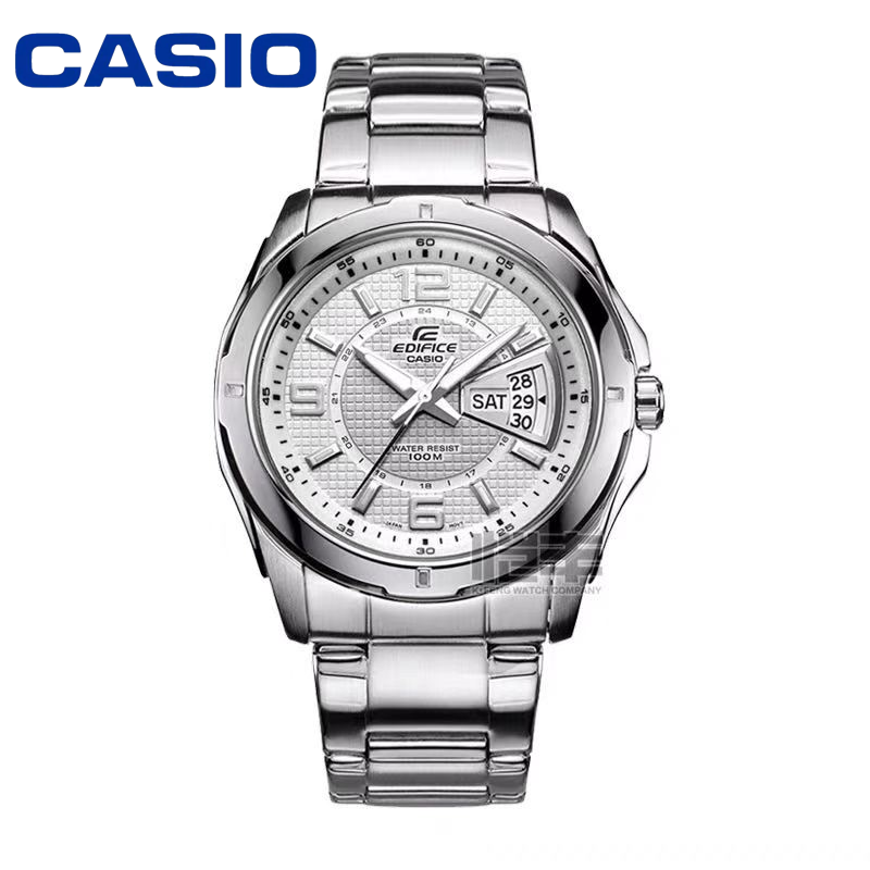 CASIO STANDARD นาฬิกาผู้ชายสายสแตนเลสหน้าปัดสีดำรุ่น EF-129D-7A/1A-100% รับประกันของแท้ 1 ปี