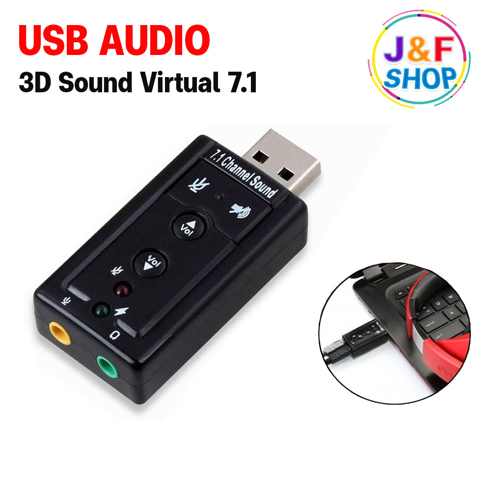 Usb 20 To 3d Audio Sound Card Adapter Virtual 51 71 คละสี Th 0593