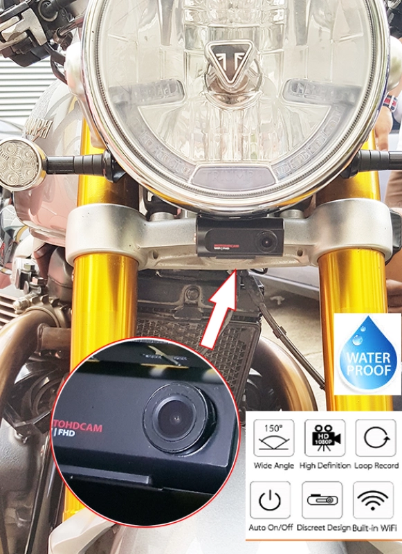 ภาพหน้าปกสินค้ากล้องเดี่ยว ติดรถมอเตอร์ไซค์ MotoHDcam A92 WiFi F