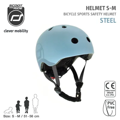 Scoot & Ride Highway Helmet หมวกกันน็อคเด็ก สำหรับเล่น Scooter ส่วมใส่ง่าย มาพร้อมไฟ LED 3 ระดับ