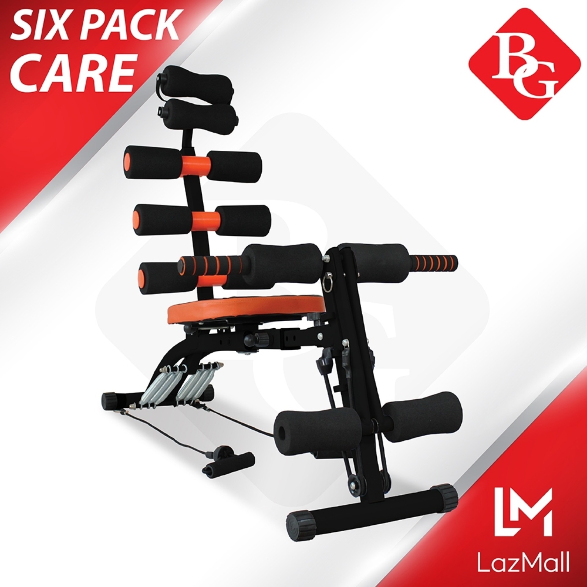 B&G เครื่องออกกำลังกาย Six Pack Care NEW พร้อมที่ปั่นจักรยาน (สีดำ/ส้ม ...