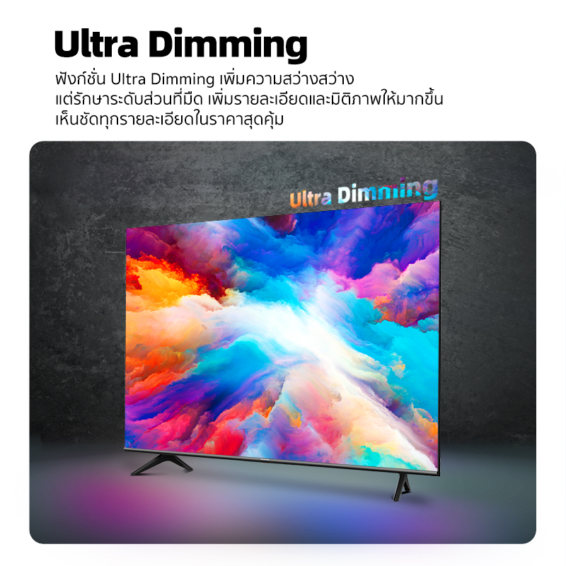 [NEW] Hisense  ทีวี 50 นิ้ว LED 4K UHD Android 9.0 TV Wifi 2.4 & 5 Ghz /Google assistant & Netflix & Youtube-USB, Free Voice search Remote (รุ่น 50E7G)