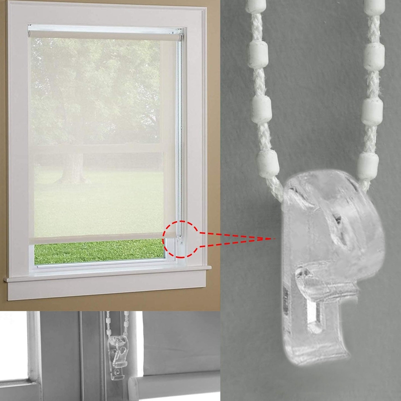 8Pcs Curtain Clear P Clips Hook,Roller Blind Clips Child Safety Chain