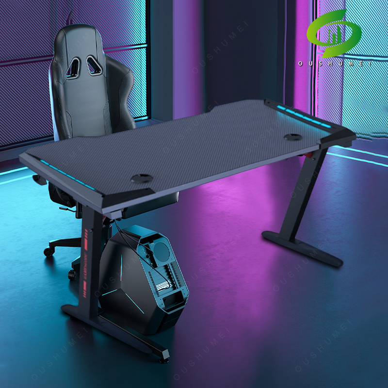โต๊ะเกมมิ่ง โต๊ะคอมพิวเตอร์ RGB มีรูปทรงขา Zและขา Y มีไฟ LEDสวยไม่แสบตา หน้าโต๊ะหุ้มคาร์บอน 3D หน้ากว้าง 120cm ใหม่ล่าสุด
