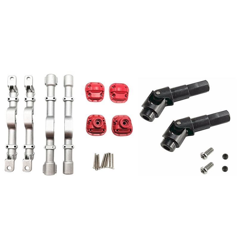 2 Set RC Car Part: 1 Set Front and Rear Axle Housing Accessories Toys & 1 Set Universal Steering Joint Drive Shaft