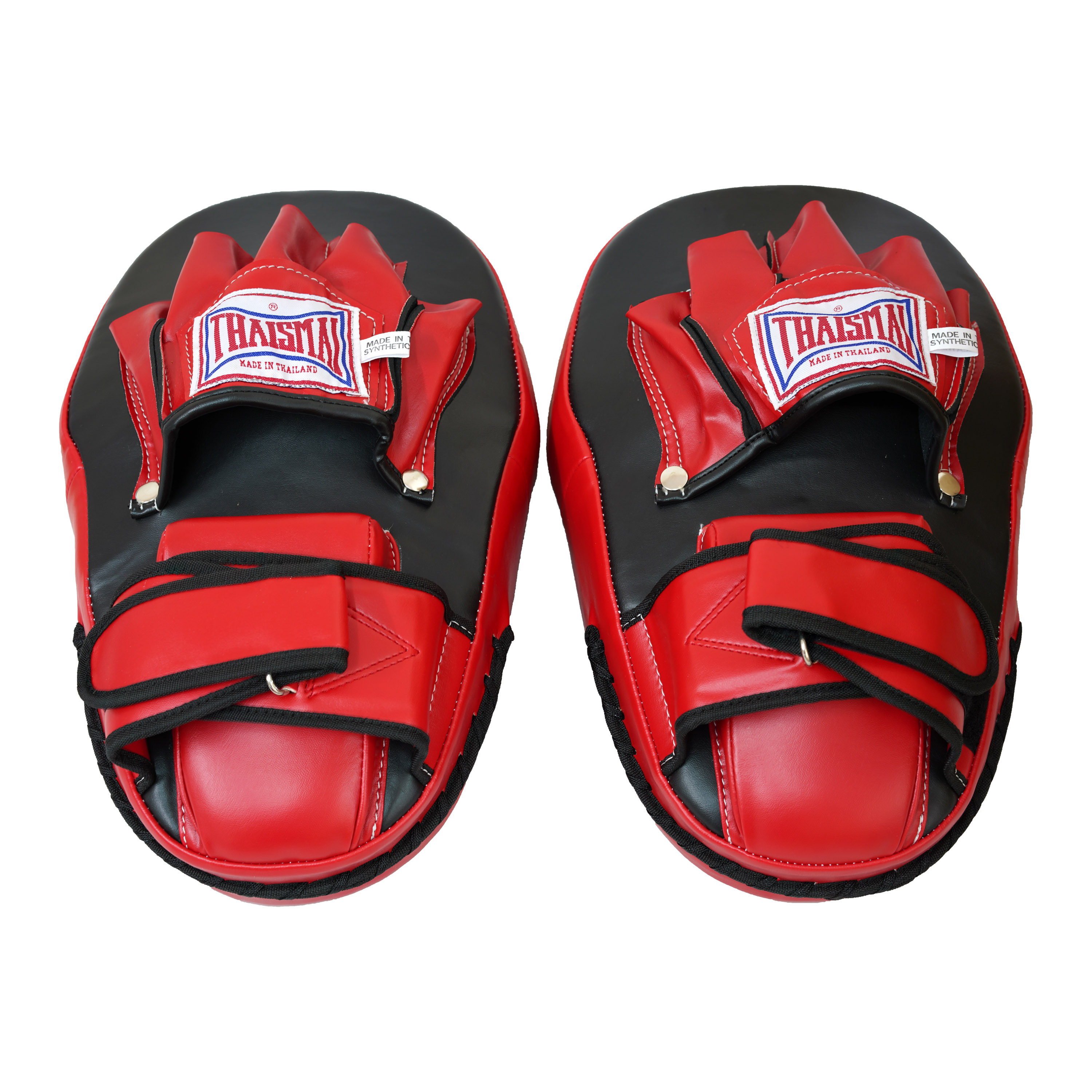 THAISMAI Hand Pads Curved PU  เป้าล่อชก มวย โค้ง รุ่น HP-137 (RED) 1คู่ Synthetic Leather