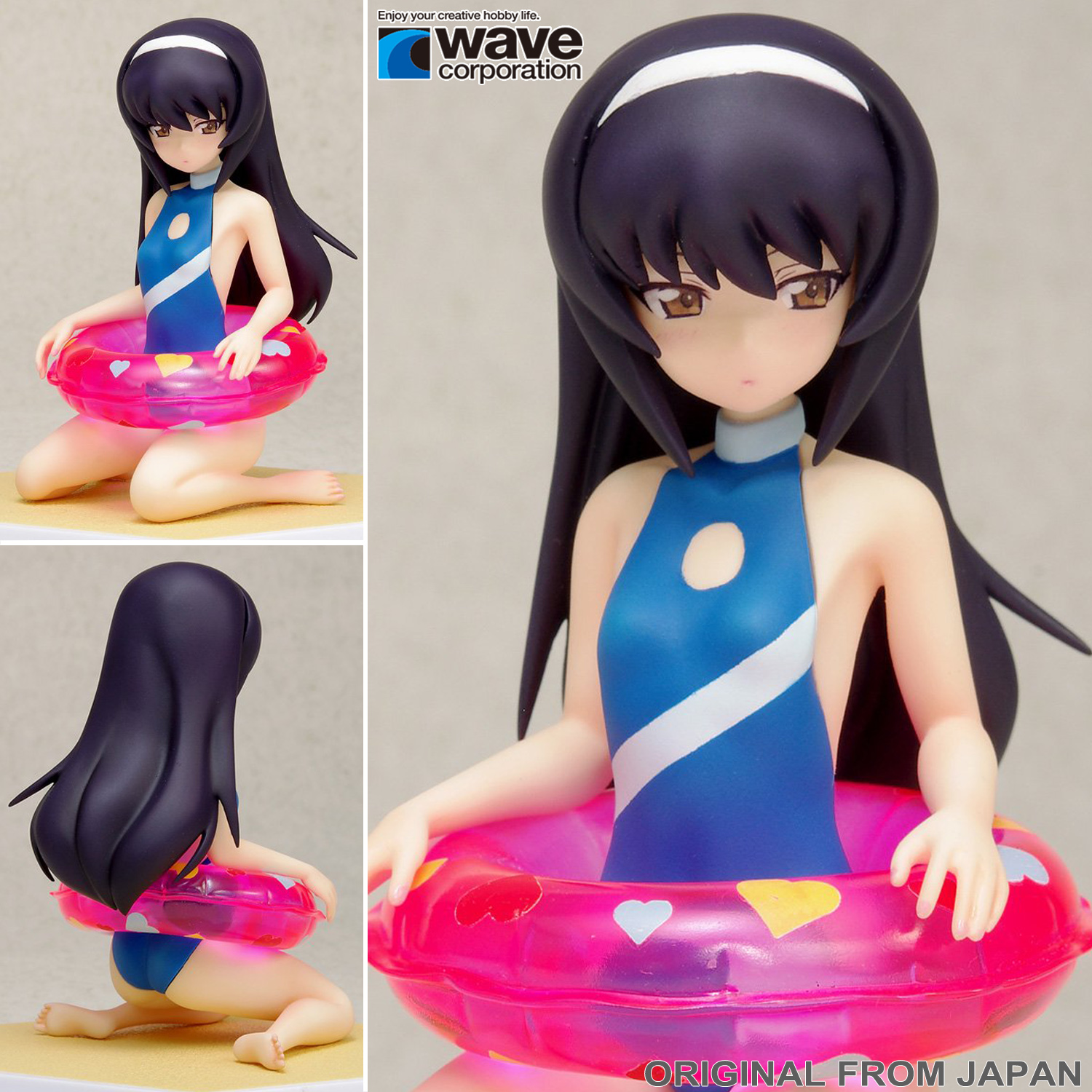Model โมเดล ของแท้ 100% Wave จาก Girls und Panzer สาวปิ๊งซิ่งแทงค์ สาวน้อยน่ารัก กับรถถังทหารศึก Reizei Mako เรย์เซย์ มาโกะ Beach Queens 1/10 ชุดว่ายน้ำ Ver Original from Japan Figure ฟิกเกอร์ Anime อนิเมะ การ์ตูน มังงะ คอลเลกชัน manga
