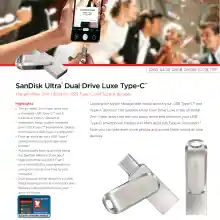 ภาพขนาดย่อของภาพหน้าปกสินค้าSanDisk Ultra Dual Drive Luxe USB Type-C 32GB (SDDDC4-032G-G46) แฟลชไดรฟ์ ไดร์ฟ OTG สำหรับ โทรศัพท์ แท็บเล็ต Tablet iPad Pro รับประกัน Synnex 5ปี จากร้าน Actioncam Thailand บน Lazada ภาพที่ 11