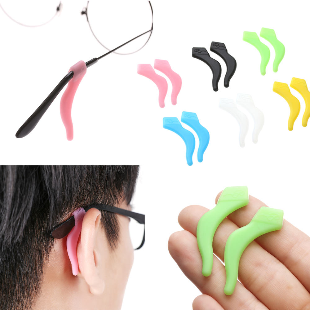 C169CKNRL 2 pairs Eyewear Anti Slip Silicone Outdoor Sports Temple Tips Eyeglass Holder Glasses Ear Hooks Soft Ear Hook