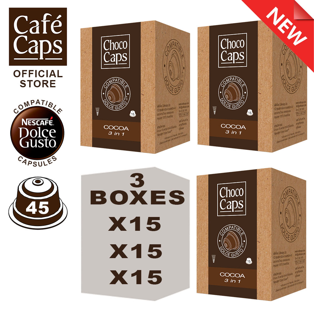 ChocoCaps Cocoa Dolce Gusto Capsule Compatible (3 Box X15 capsules