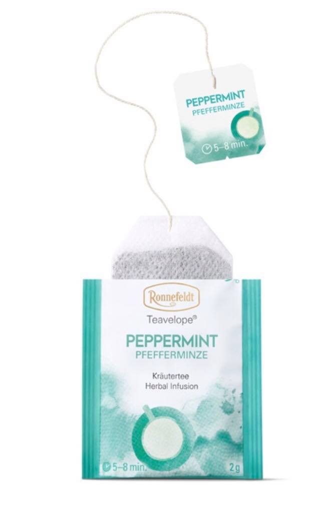 แบ่งขาย 3 ซอง ชา รอนเนอเฟลด์ ชาสมุนไพร เปปเปอร์มิ้นท์ ช่วยผ่อนคลายและย่อยอาหาร Teavelope Ronnefeldt Peppermint Herbal Infusion Tea 3 Sachet จากเยอรมัน