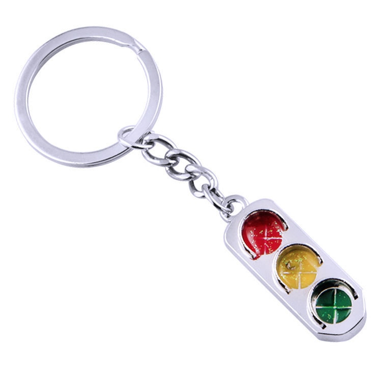 Creative simulation traffic light key pendant ring traffic lights male
