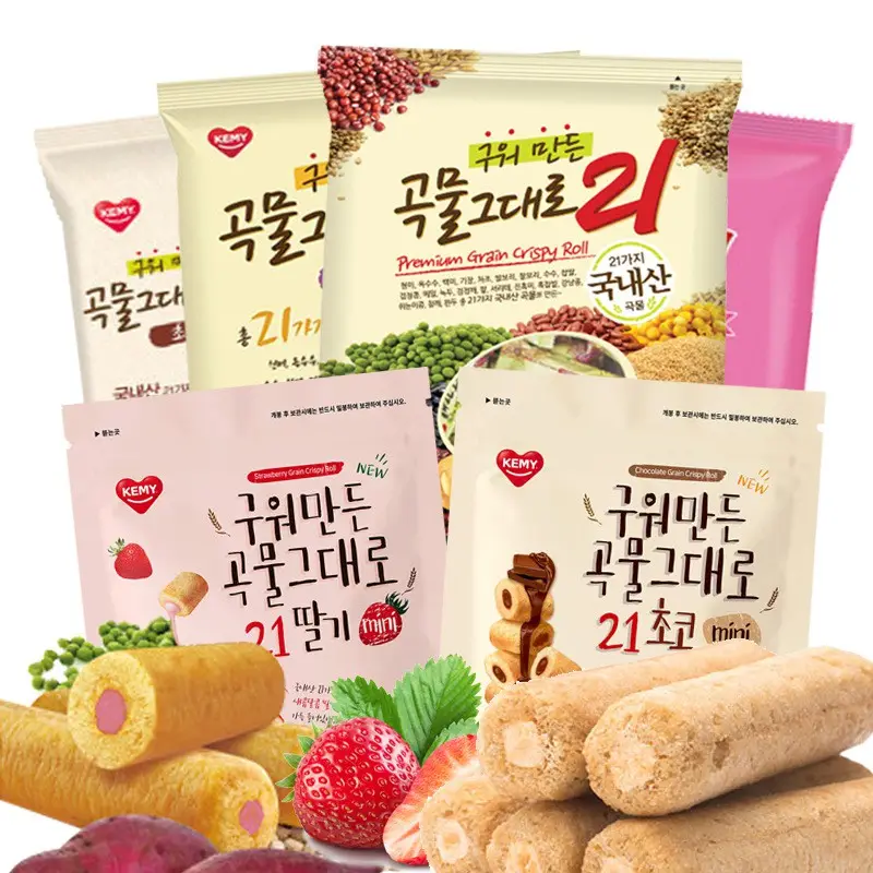 ภาพหน้าปกสินค้าขนมเกาหลี Gaemi Premium Grain Crispy Roll คริสปี้โรล KEMY ธัญพืชแท่ง สอดไส้ครีม ขนมชื่อดังจากเกาหลี ถุงใหญ่ 150/180g จากร้าน Giingaanlamlam บน Lazada