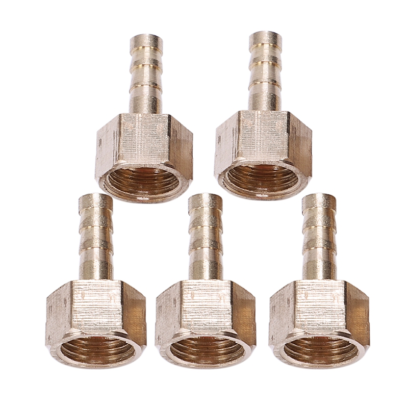 5Pcs Brass 6mm Hose Barb 1/4 inch BSP Female Thread Quick Joint