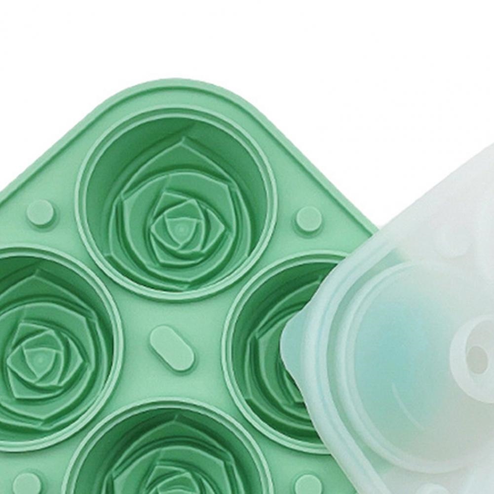 Rose Silicone Ice Tray Flower Shape Ice Cube Maker Foodgrade Anti