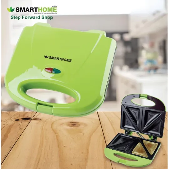 Smart Home เครื่องทำแซนวิช  4 ชิ้น (รับประกัน 1 ปี) Sandwich Maker แซนด์วิช แซนวิช แฮมชีส แซนวิช ครีมชีส แซนวิช ชีส กินตอนเช้า เครื่องปิ้งขนมปัง เครื่องทำขนมปัง ที่ปิ้งขนมปัง ที่ปิ้ง ที่ปิ้งขนม เครื่องทำอาหารเด็ก