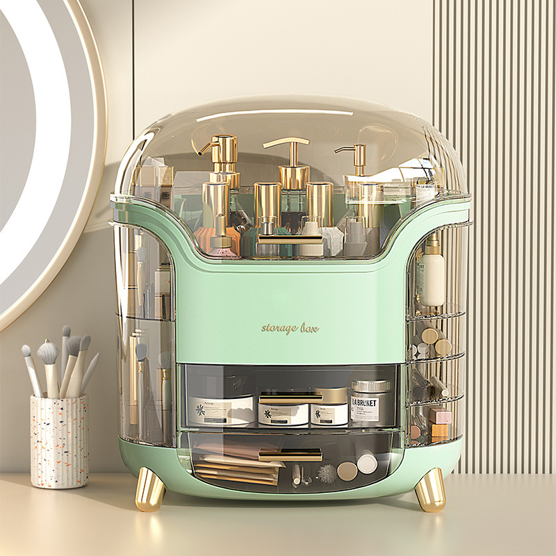 JJT cosmetic storage box cosmetic box cosmetic shelf cosmetic box acrylic shelf cosmetic shelf The cosmetic box has built-in drawers with lids, dustproof and waterproof. equipment storage rack