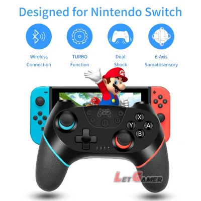 🚀เร็วกว่าด้วย ปุ่ม Turbo Nintendo Switch Pro Controller จอยไร้สายสำหรับ Nintendo Switch จอยเกม PC