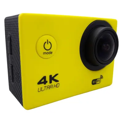 Ck Mobile Action Camera HD 2" 4K ULTRA HD wifi เมนูไทย พร้อมเคสกันน้ำและอุปกรณ์เสริม (สีเหลือง)
