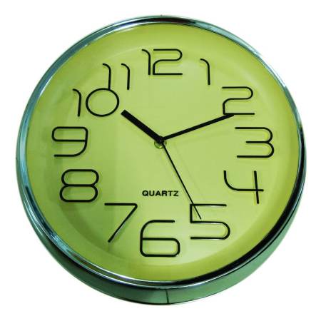 CKL นาฬิกาแขวนผนัง 12 นิ้ว ลายสีขอบเงิน รุ่น N-326 ( ฟรี พรมเช็ดเท้า 1 ผืน )