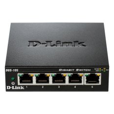 D-Link DGS-105 5-Port Gigabit Unmanaged Metal Desktop Switch (สีดำ)