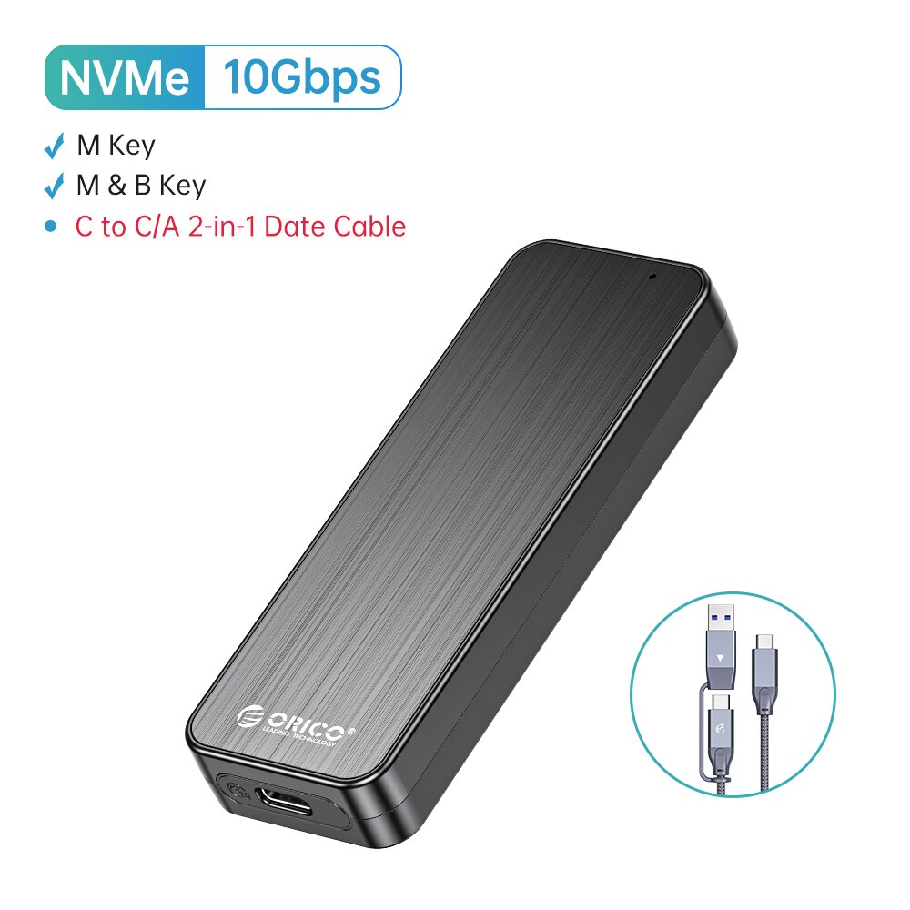 Case Esterno M.2 NVMe USB 3.2 Gen 1 Da 10 Gbps Con Display HD E Design Senza Attrezzi – Compatibile Con SSD SATA E NVMe