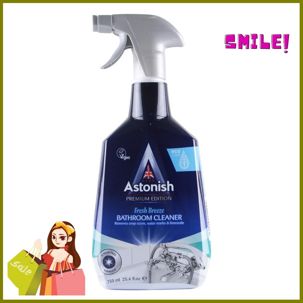 **ด่วน สินค้าเหลือไม่เยอะ!!** สเปรย์ทำความสะอาดอเนกประสงค์ ASTONISH 750 มล.BATHROOM CLEANER SPRAY ASTONISH 750ML FRESH BREEZE **ลดราคาจัดหนัก !!**