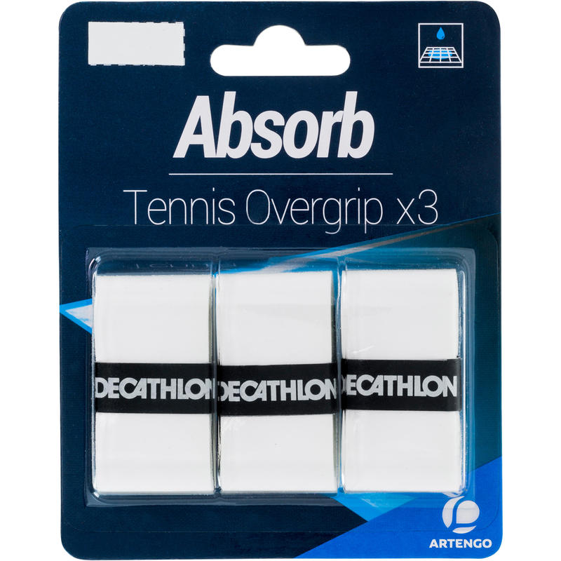 โอเวอร์กริปเทนนิสรุ่น Absorbent (สีขาว) อุปกรณ์สำหรับใช้ในการเล่นเทนนิส