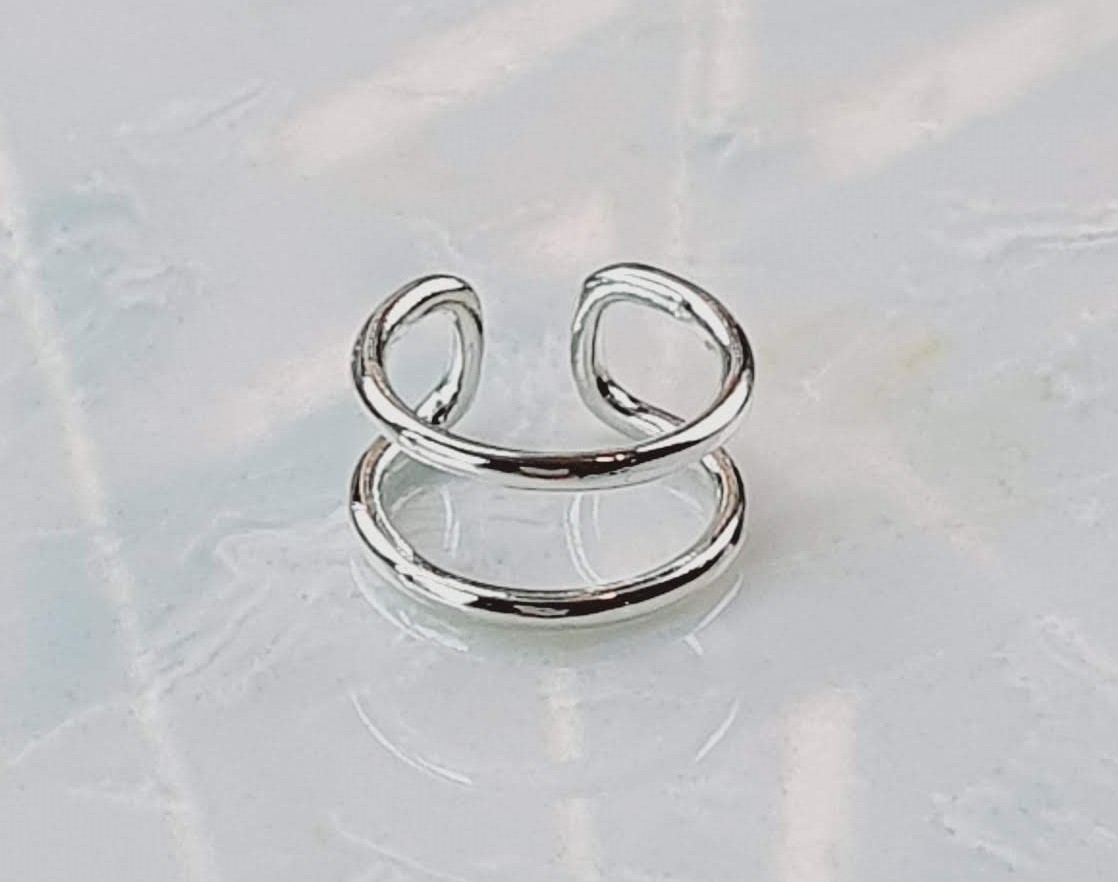 Chi.bkk Double earcuff sterling silver 92.5% (price per piece) l RC-3 earcuff เงินแท้ 92.5% (ราคาต่อชิ้น)