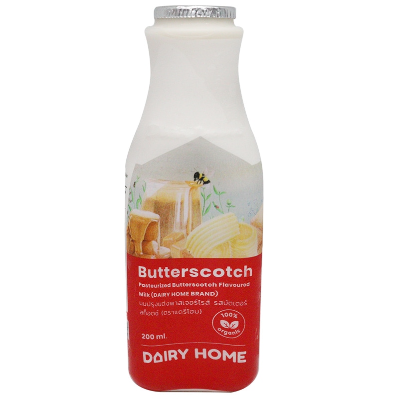 [Fast & Free Delivery] Dairy Home Fresh Milk Butterscotch 200cc. ส่งฟรี