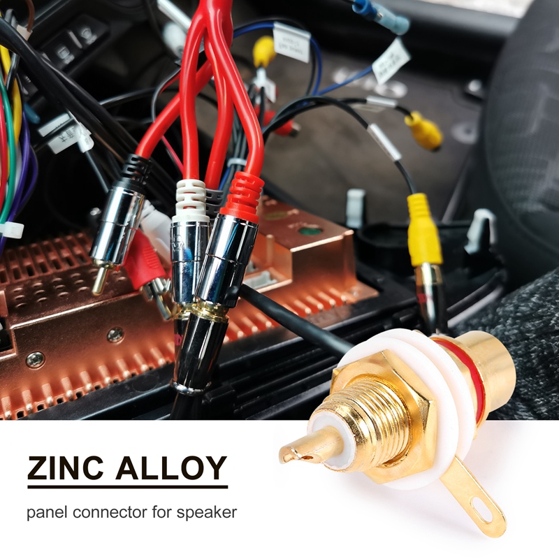 20Pcs Gold Plated RCA Terminal Jack Plug Female Socket Chassis Panel Connector for Amplifier Speaker