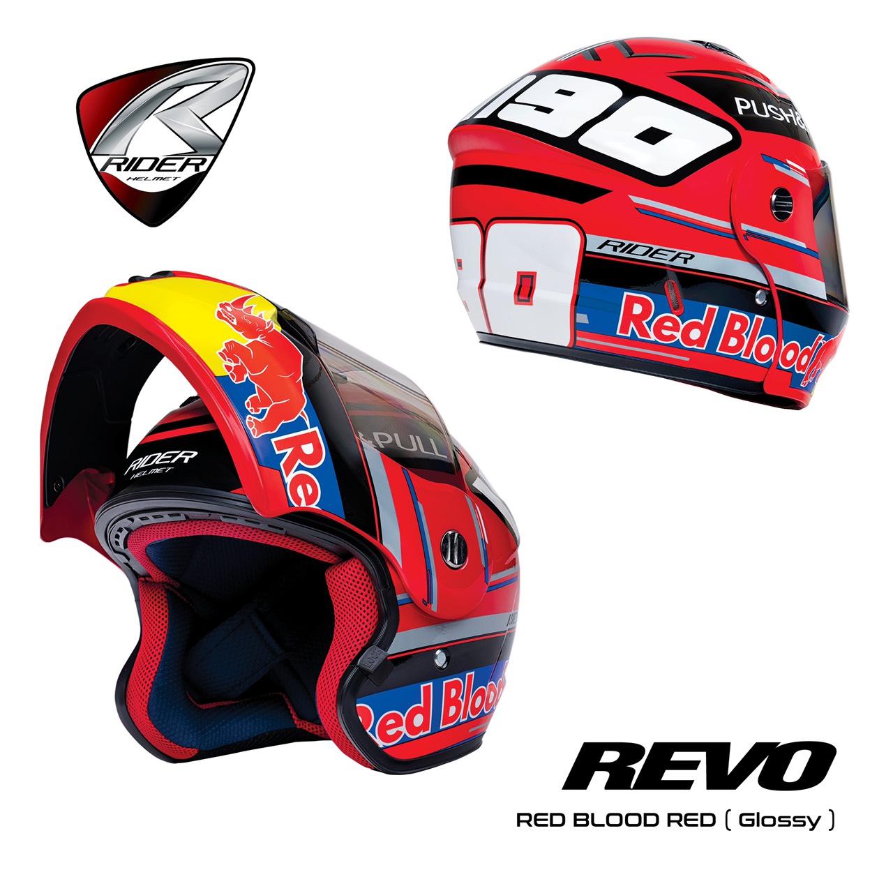 หมวกกันน็อค Rider Revo (Flip-Up) ยกคางได้ มีให้เลือก 7 สี New Model 2019 **ส่งฟรี Kerry มีเก็บเงินปลายทาง**