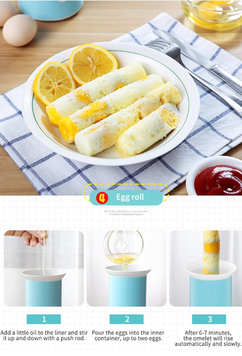JIASHI Máy Làm Đồ Ăn Sáng Đa Chức Năng Omelette, Máy Làm Bánh Chống Dính, Cốc Trứng, Chất Liệu PP