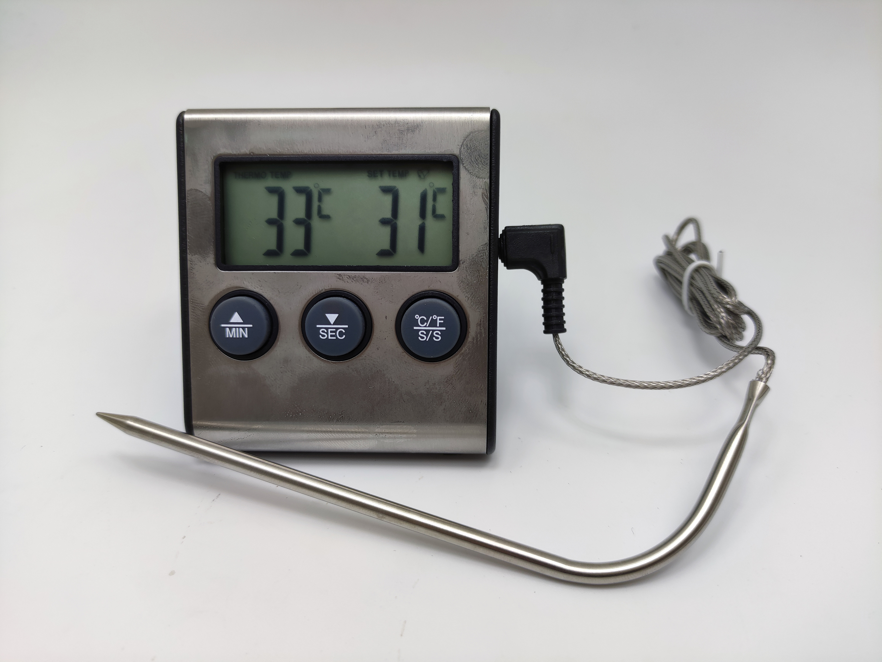 WAS Stainless Digital Thermometer 0-250c (เทอร์มอมิเตอร์อุณหภูมิ 0-250 องศาเซลเซียส)