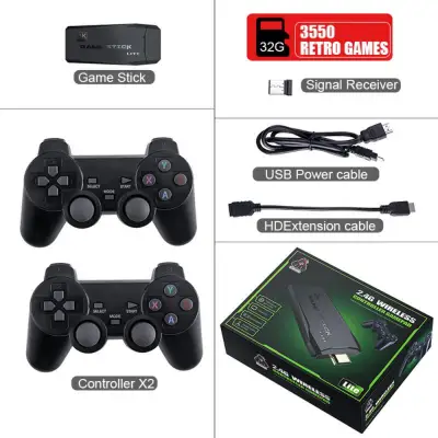 4K WirelessVideo Game Console 2.4G Dubbele Draadloze Controller Voor PS1FcGba Retro Tv Dendy Game Console 10000 Games Stok