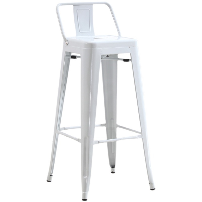 A-009 เก้าอี้บาร์ เก้าอี้สตูล วางซ้อนได้ 43x43x98 cm เก้าอี้เหล็ก เก้าอี้บาร์เหล็ก เก้าอี้คาเฟ่ โฮมฮัก ทรงสูง มีพนักพิง
