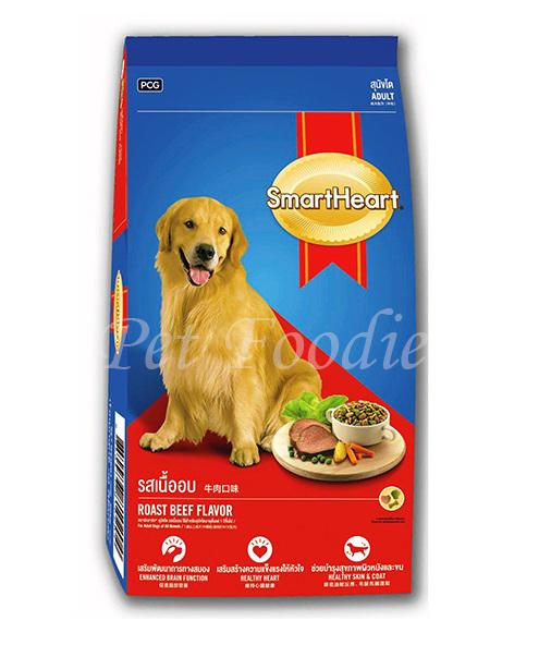 Smart Heart Roast Beef Flavor Adult Dog Food 3Kg.-สมาร์ทฮาร์ท สูตรสุนัขโต อายุ 1 ปีขึ้นไป รสเนื้ออบ ขนาด 3 กิโลกรัม