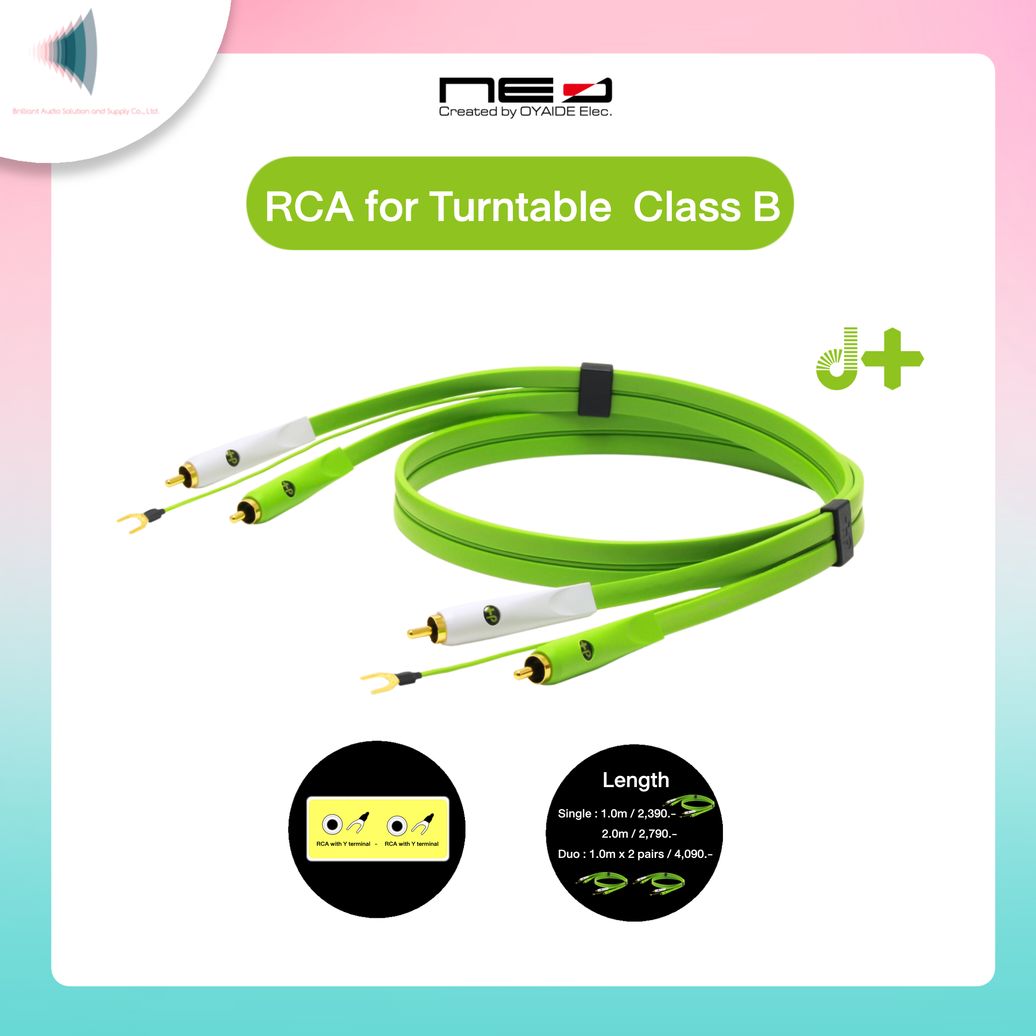 OYAIDE d+ RCA for TurnTable classB 1.0m - 器材