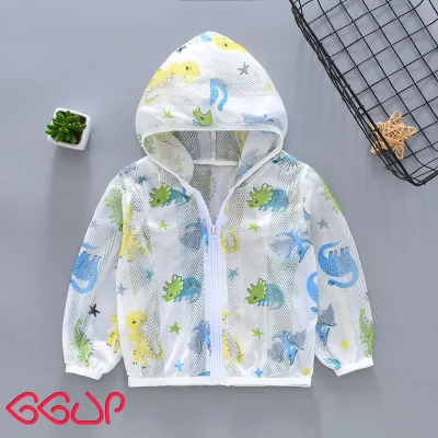 GGUP Children's Summer Outdoor Sun Protection Clothing Sunscreen Breathable Mesh Eye Protective Clothing Baby Clothes for Children