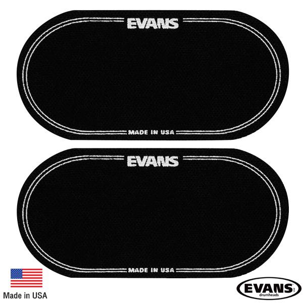 Evans™ Bass Drum EQ Patch แผ่นเสริมติดกลองเบส สำหรับกระเดื่องคู่ แพ็ค 2 ชิ้น รุ่น EQPB2 (EQ Black Nylon Double Patch) ** Made in USA **