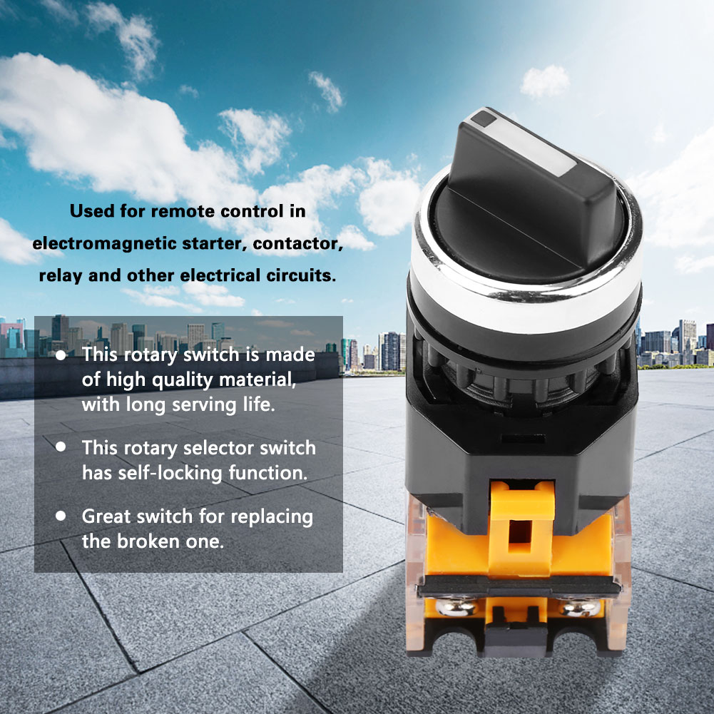 Rotary Selector Switch 3 Position Selector Switch 2NO ON/Off Rotary