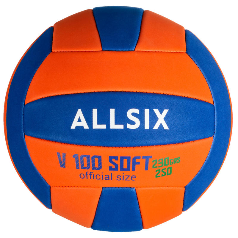 V100 Soft Volleyball For 10-14 Year-Olds 230-250 G - Orange/Blue