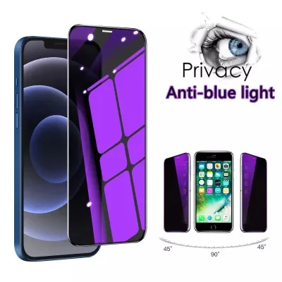 Anti-blue Light Privacy Screen Protector for IPhone 12 11 Pro Max Anti Spy Protective Glass for IPhone X XR XS Max 6 6S 7 8 Plus