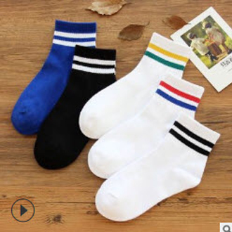 (สั่งขั้นต่ำ3คู่)ถุงเท้า ถุงเท้าแฟชั่น ถุงเท้าข้อสั้น ถุงเท้าข้อกลาง กดเลือกสีที่ตัวเลือกสินค้า