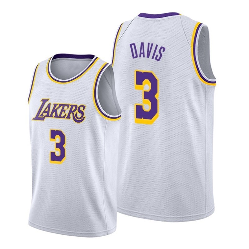 NBÁ Jersey Lakers 3 Davis Embroidered Basketball Uniform LAKER JERSEY