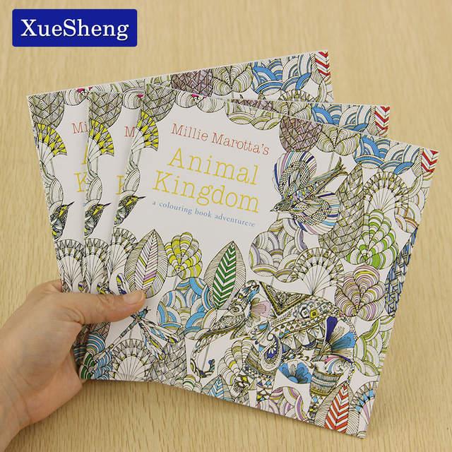 24 Pages Animal Kingdom English Edition Coloring Book For Children Adult Relieve Stress Kill Time Painting Drawing Book -HE DAO
