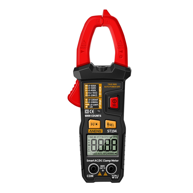 ANENG Digital Clamp Meter Multimeter DC/AC Current Tester 600V Voltage True RMS Amp Meters 6000 Count Capacitor Multimetro